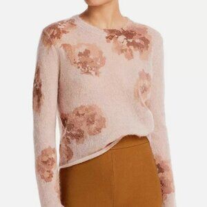 Vince Sheer Knit Floral Sweater